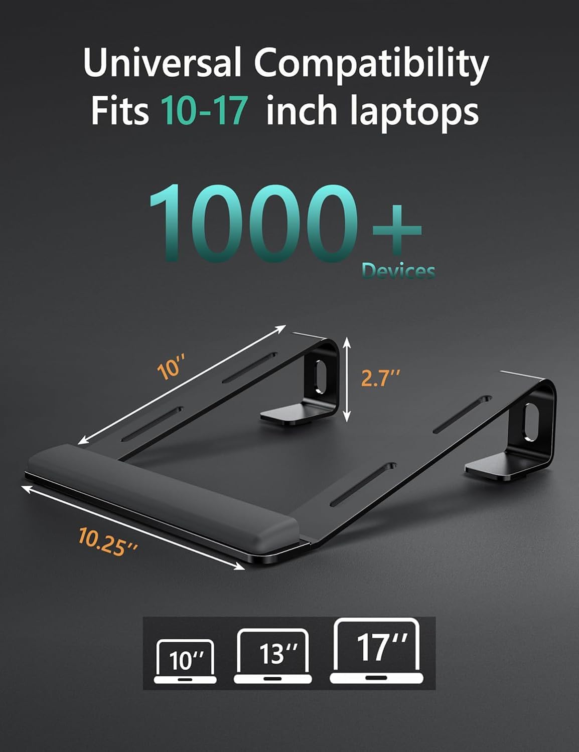 JCZT Clear Acrylic Laptop Stand for Desk, with Wrist Rest, Ergonomic Detachable Mount Compatible with 10-17'' All Laptops Such as MacBook Air Pro/HP/Dell/Lenovo