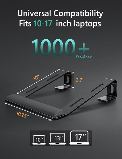 JCZT Clear Acrylic Laptop Stand for Desk, with Wrist Rest, Ergonomic Detachable Mount Compatible with 10-17'' All Laptops Such as MacBook Air Pro/HP/Dell/Lenovo