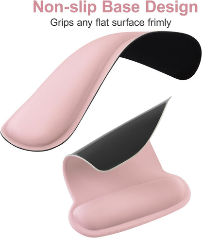 MOSISO Wrist Rest Support for Mouse Pad & Keyboard Set, Ergonomic Mousepad Non-Slip Base Home/Office Pain Relief & Easy Typing Cushion with Neoprene Cloth & Raised Memory Foam, Black