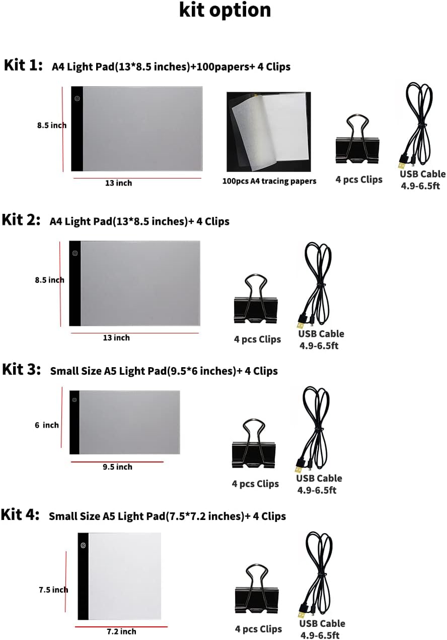 Small A5 Ultra-Thin Portable LED Tracing Light Box Dimmable Tracer Pad Board Adjustable Brightness for Artists Drawing Sketching Trace Animation Artcraft 5d Diamond Painting
