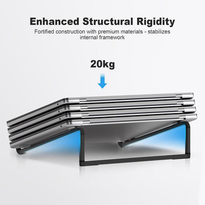 TENOC Foldable Laptop Stand for Desk, Universal Laptop Riser Ventilated Holder Mount Compatible with MacBook, Notebook, ASUS, Acer and More, Silver