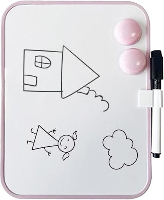 Magnetic Whiteboard with Marker and Magnets, 6" x 8",Small Whiteboard for Classroom, School Locker,Home, Office (Pink)