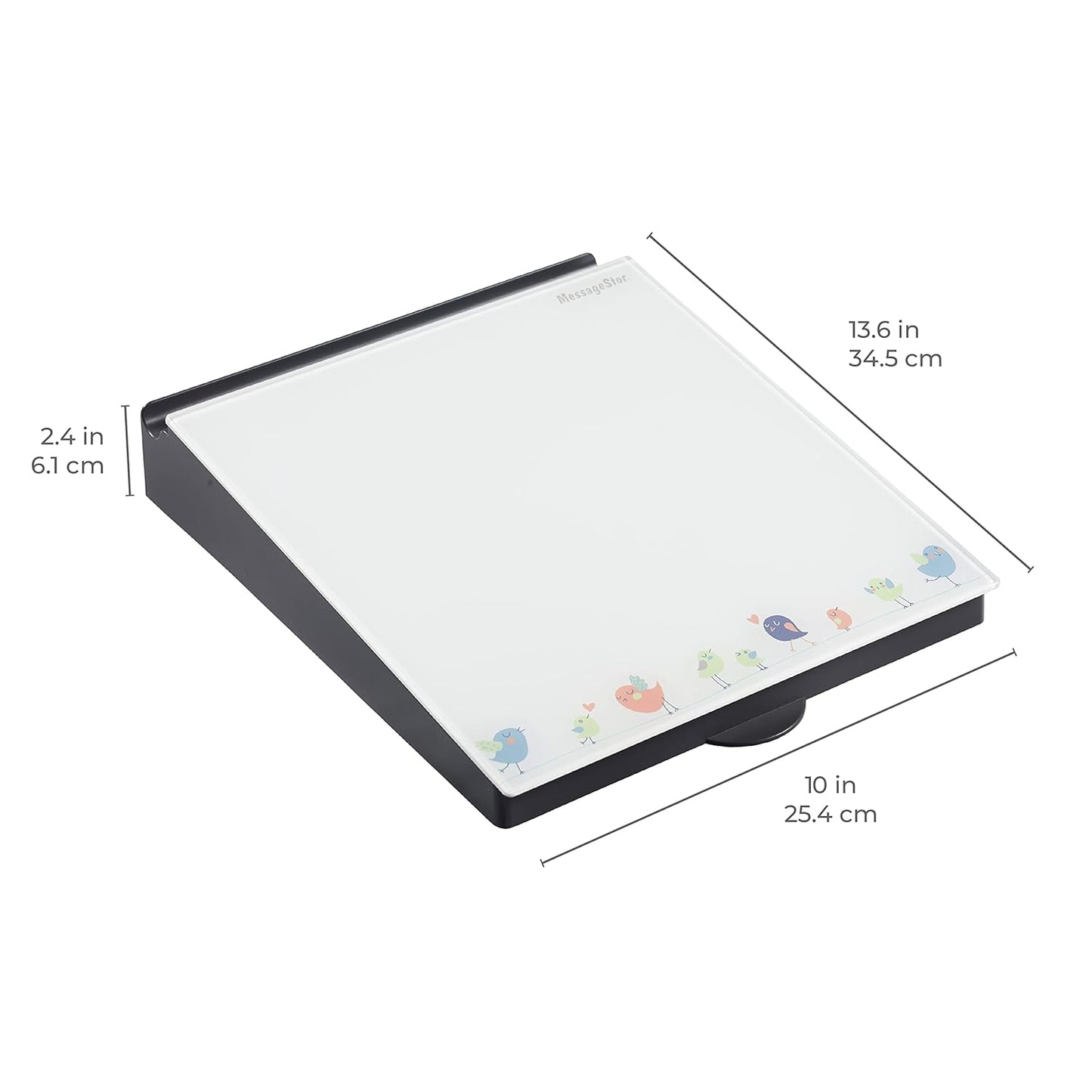 ECR4Kids MessageStor Dry-Erase Glass Board Memo Station, Desk Organizer, Assorted