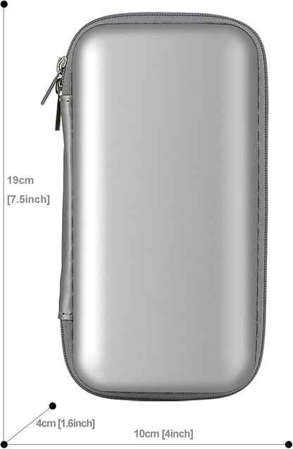 iMangoo Travel Essential Electronics Organizer Pouch Charger Case, Shockproof Dual Zipper Power Bank Cables Tech Accessories Purse, Men & Women Travel Must Have Storage Bag, 6.5x3.2x1 inch Rose Gold