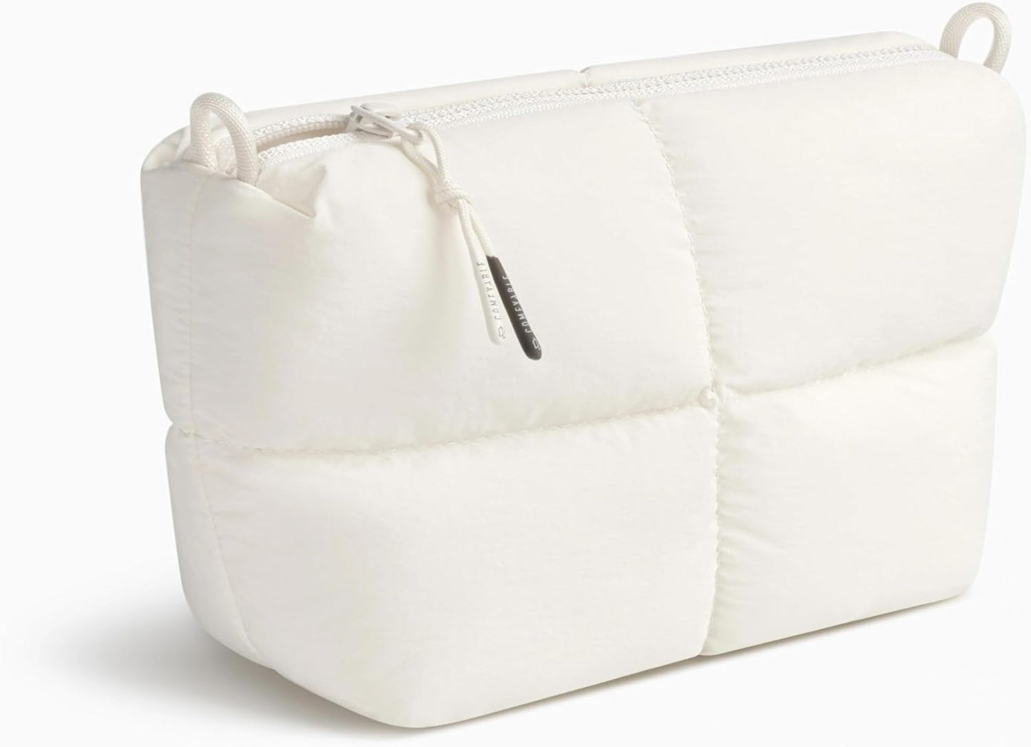 Comfyable Puffy Electronics Organizer Travel Case, Cute Tech Pouch for Women Men, Cable Storage Bag for Charger, Phone, Power Bank, Cord, Compact Tech Accessories Pouch, Rice