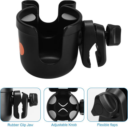 Accmor 2-in-1 Walker Cup Holder with Phone Holder, Wheelchair Cup Holder, Rollator Cup Holder, Cup Phone Holder for Walker, Wheelchair, Rollator, Mobility Scooter
