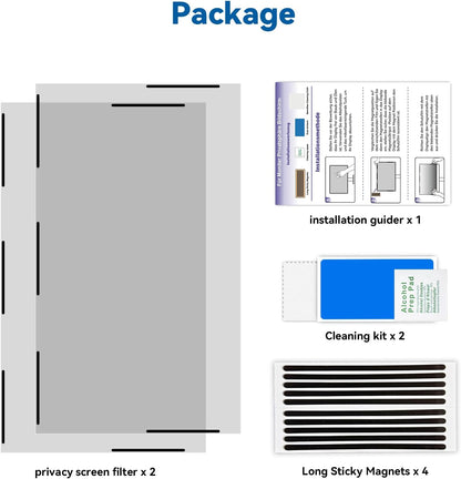 IPROKKO Laptop Privacy Screen 14 Inch 16:9 Aspect, Compatible with HP, Dell, Acer, Asus, Samsung, Lenovo Yoga & More, Removable Anti Blue Light Glare Spy Computer Monitor Filter Security Shield