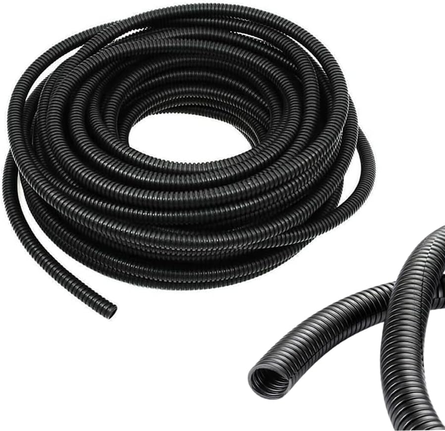 1/4 Inch Wire Loom Split Tubing - 16.5ft Cord Protector Electric Wires Covers, Automotive Wire Flexible Conduit, Plastic Wire Cover