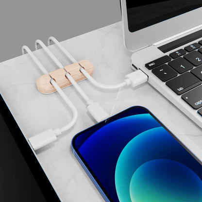 SOULWIT Cable Holder Clips, 3-Pack Cable Management Cord Organizer Clips Silicone Self Adhesive for Desktop USB Charging Cable Nightstand Power Cord Mouse Cable Wire PC Office Home - Black