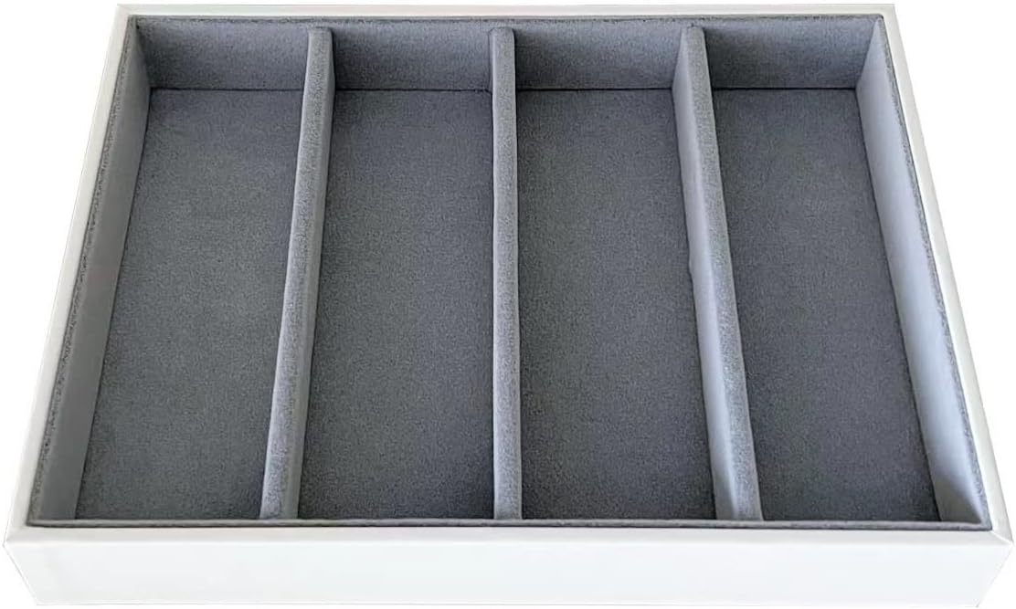 Premium Quality Sunglasses Tray Organizer Display PU Leather Exterior Soft Velvet Liner