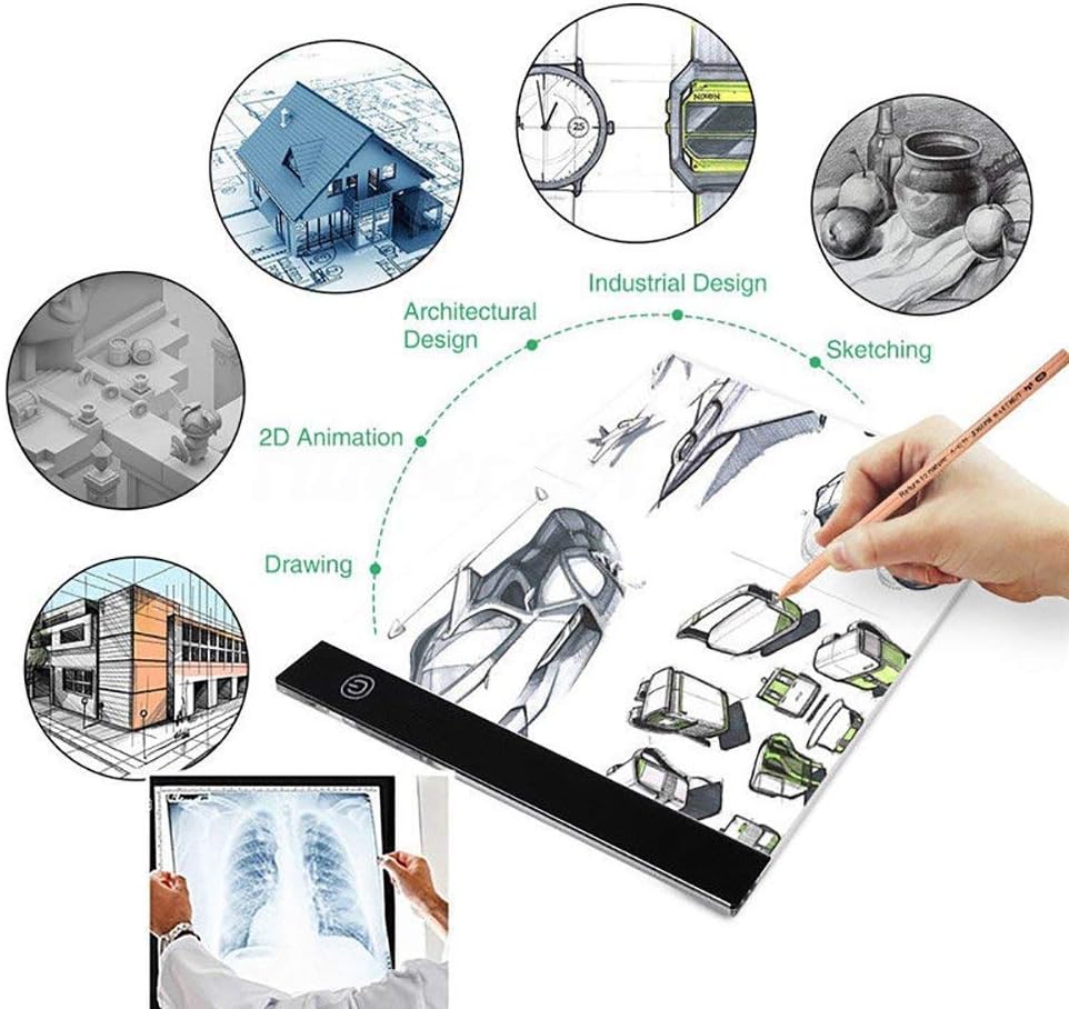A4 Ultra-Thin Portable LED Light Box Tracer USB Power LED Artcraft Tracing Light Pad Light Box for Artists,Drawing, Sketching, Animation