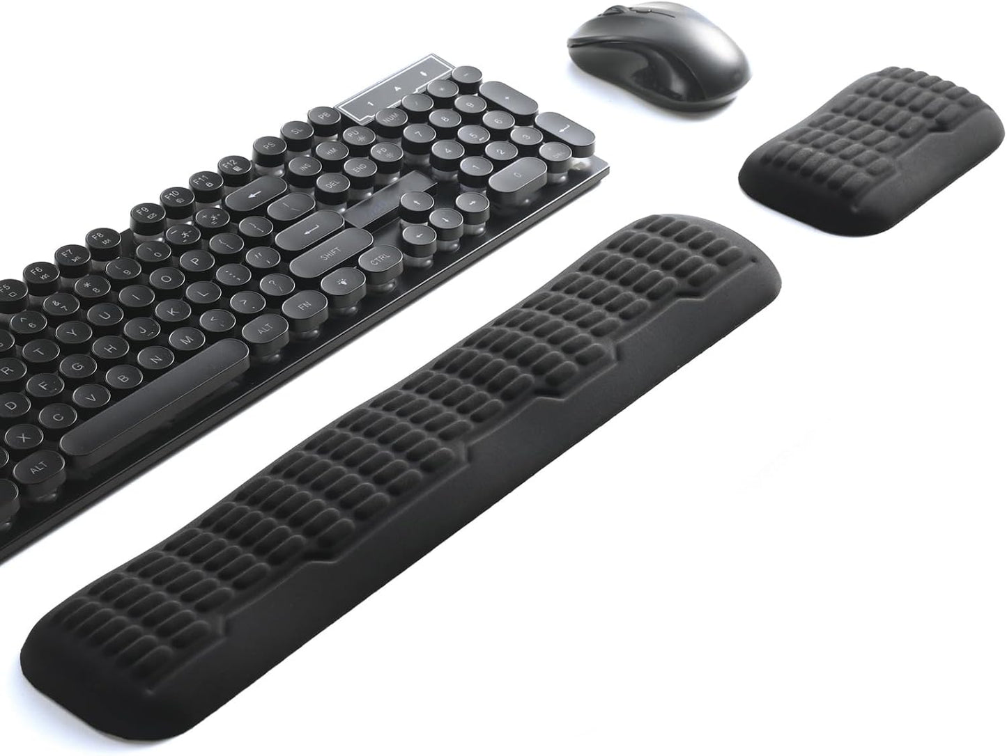 UnivoColors Ergonomic Mouse Wrist Rest,Latest 3.0 Wave Curve Design,High-Resilience Memory Foam Non-Slip Base,Reduces Wrist Fatigue,Ideal for Office Gaming & Long Hours of Use(Black)