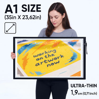 Large A2 LED Light Pad for Diamond Art Painting & Tracing, USB-Powered Light Board with 3 Brightness Levels - Includes Clips & Painting DIY Tools Kit