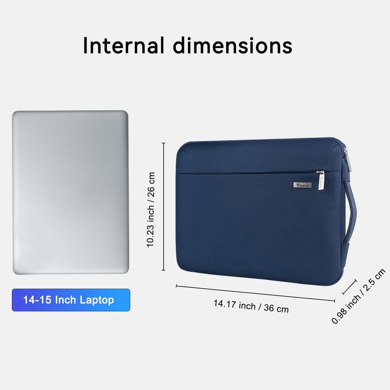 Voova Laptop Sleeve Case 15.6 16 Inch with Handle, 360° Protective Waterproof Slim Computer Bag Cover Compatible with MacBook Pro M2/M3/M4 16, HP Acer Lenovo Yoga ThinkPad Asus Laptop, Grey