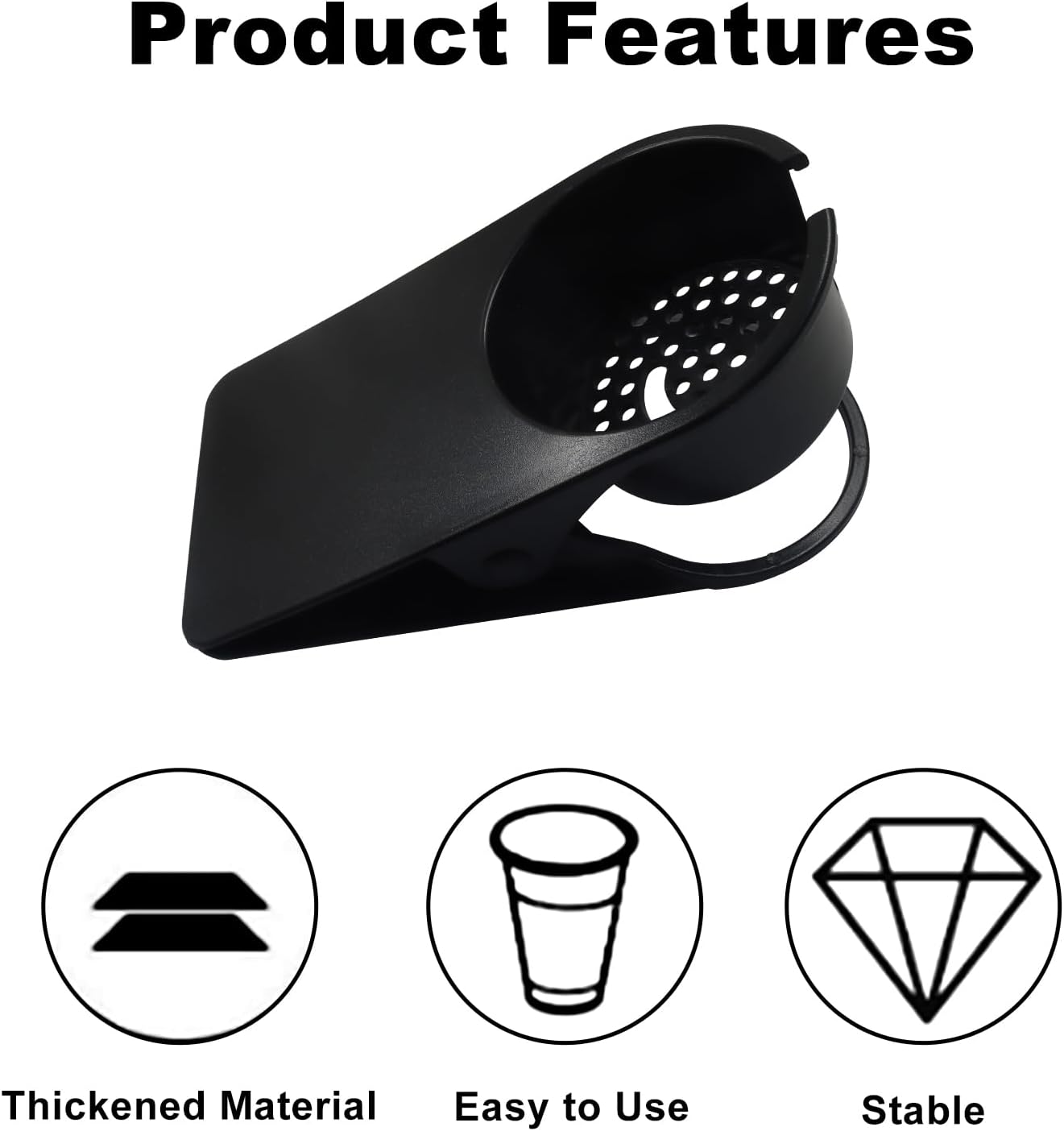 1 Pack Black Drinking Cup Holder Clip, Desk Cup Holder Table Edge Clamp, Office Accessories for Home/Office