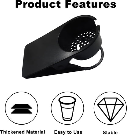 1 Pack Black Drinking Cup Holder Clip, Desk Cup Holder Table Edge Clamp, Office Accessories for Home/Office