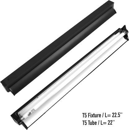 T5 UVB Reptile Light Tube, UVB10.0 24W T5 Lamp Tube for Reptiles, Bearded Dragon UVB Light, Terrarium Liner Bulb Bar for Lizard,Length 22'' (T5 UVB Tube, 24Watt)