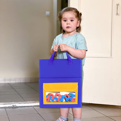 Magnetic Desktop Tabletop Pocket Chart Stand, Double Sided Small Pocket Chart for Classroom Home (15" X 12.5")
