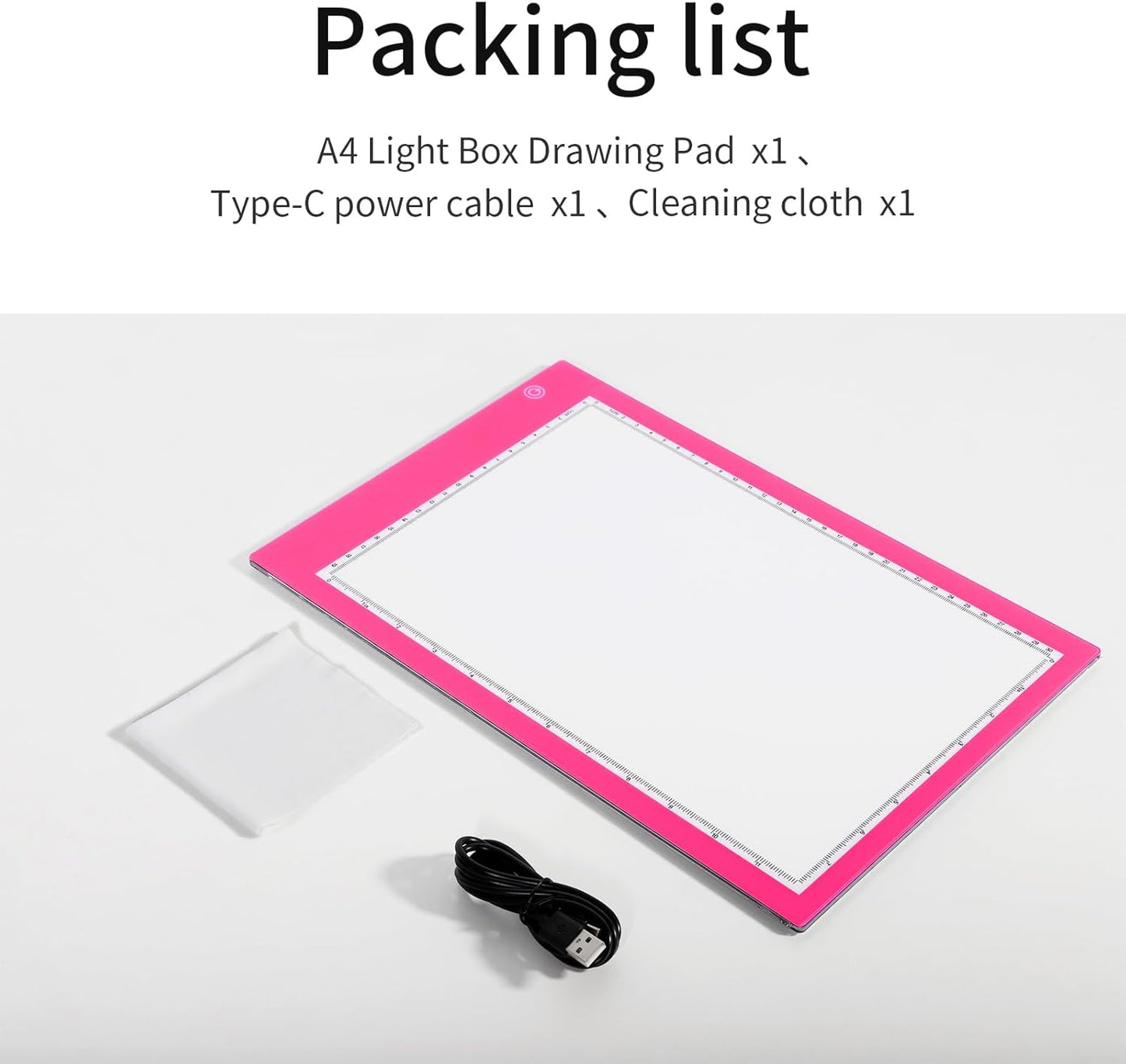 XIAOSTAR Light Box Drawing Pad, Tracing Board with Type-C Charge Cable and Brightness Adjustable for Artists, AnimationDrawing, Sketching, Animation, X-ray Viewing (A4-P-Pink-New)