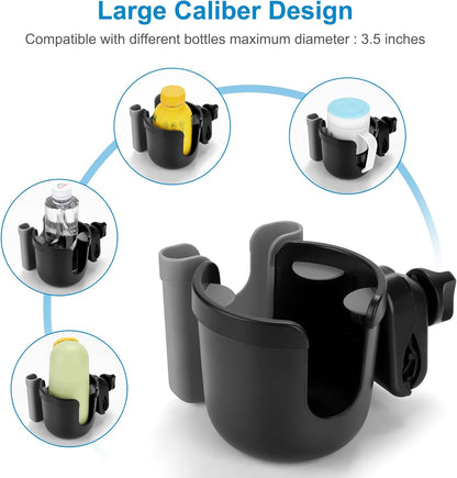 Accmor 2-in-1 Walker Cup Holder with Phone Holder, Wheelchair Cup Holder, Rollator Cup Holder, Cup Phone Holder for Walker, Wheelchair, Rollator, Mobility Scooter