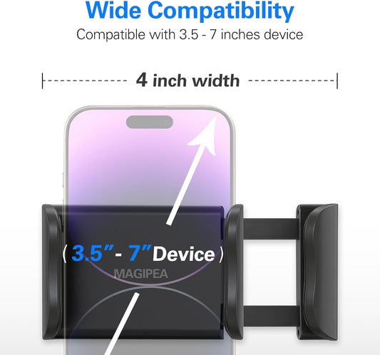 MAGIPEA Gooseneck Phone Holder for Bed, Flexible Overhead Cell Phone Mount for Desk, Hands-Free Viewing Clamp Stand Compatible with iPhone 17 16 15 Pro Max and 3.5-7" Devices