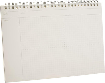 TWONE Graph Paper Notebook, 4 Pack Spiral Notebook with Plastic Cover, 60 Sheets, 7" x 10" for Home, School, Math, Algebra, Geometry, Mind Maps, Decision Trees
