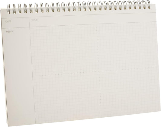 TWONE Graph Paper Notebook, 4 Pack Spiral Notebook with Plastic Cover, 60 Sheets, 7" x 10" for Home, School, Math, Algebra, Geometry, Mind Maps, Decision Trees