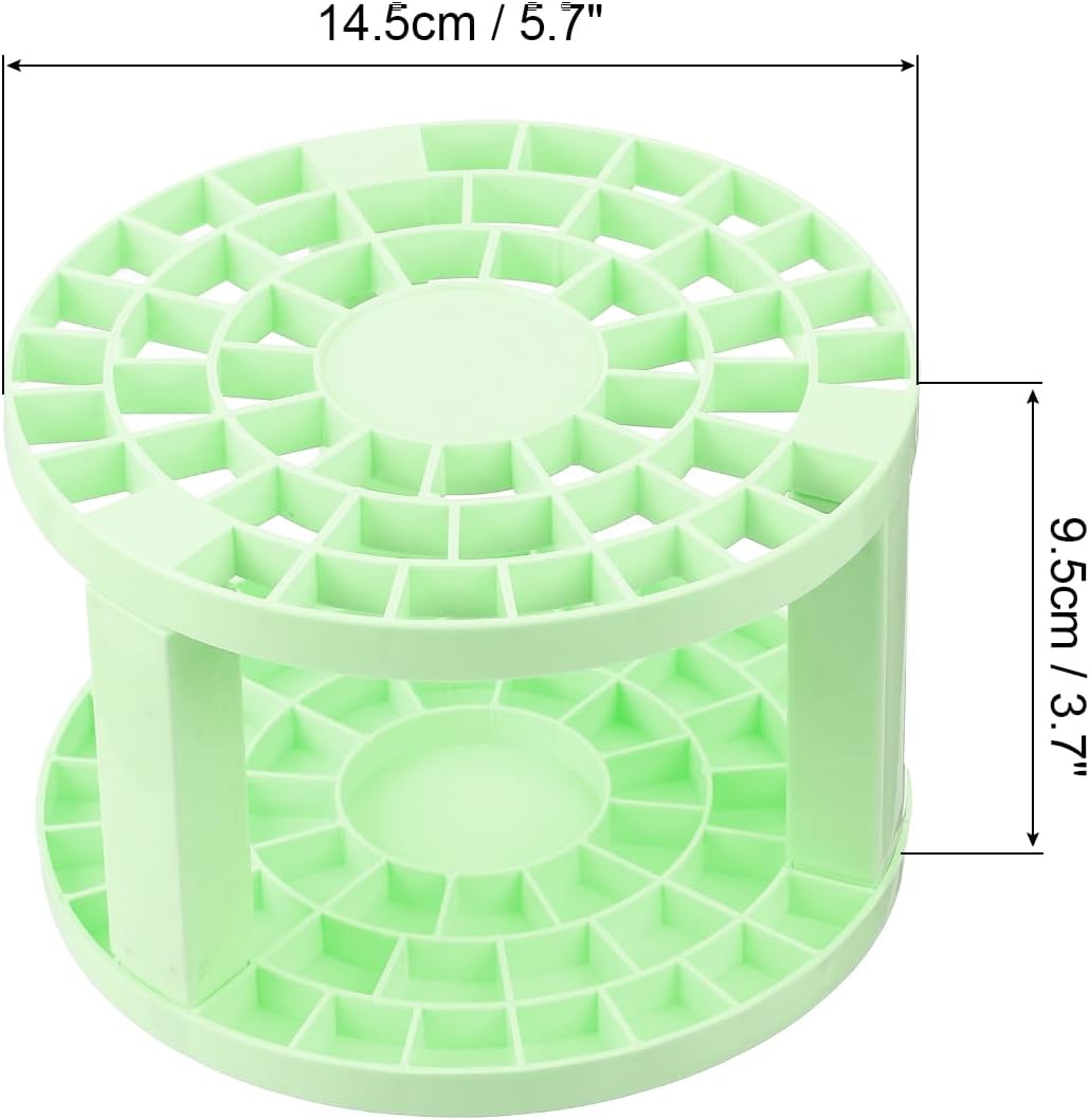PATIKIL 1pcs White Minimalist Plastic Paint Brush Holder, 49 Holes Round Artist Desk Makeup Pencil Organizer