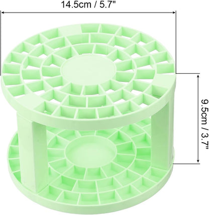 PATIKIL 1pcs White Minimalist Plastic Paint Brush Holder, 49 Holes Round Artist Desk Makeup Pencil Organizer