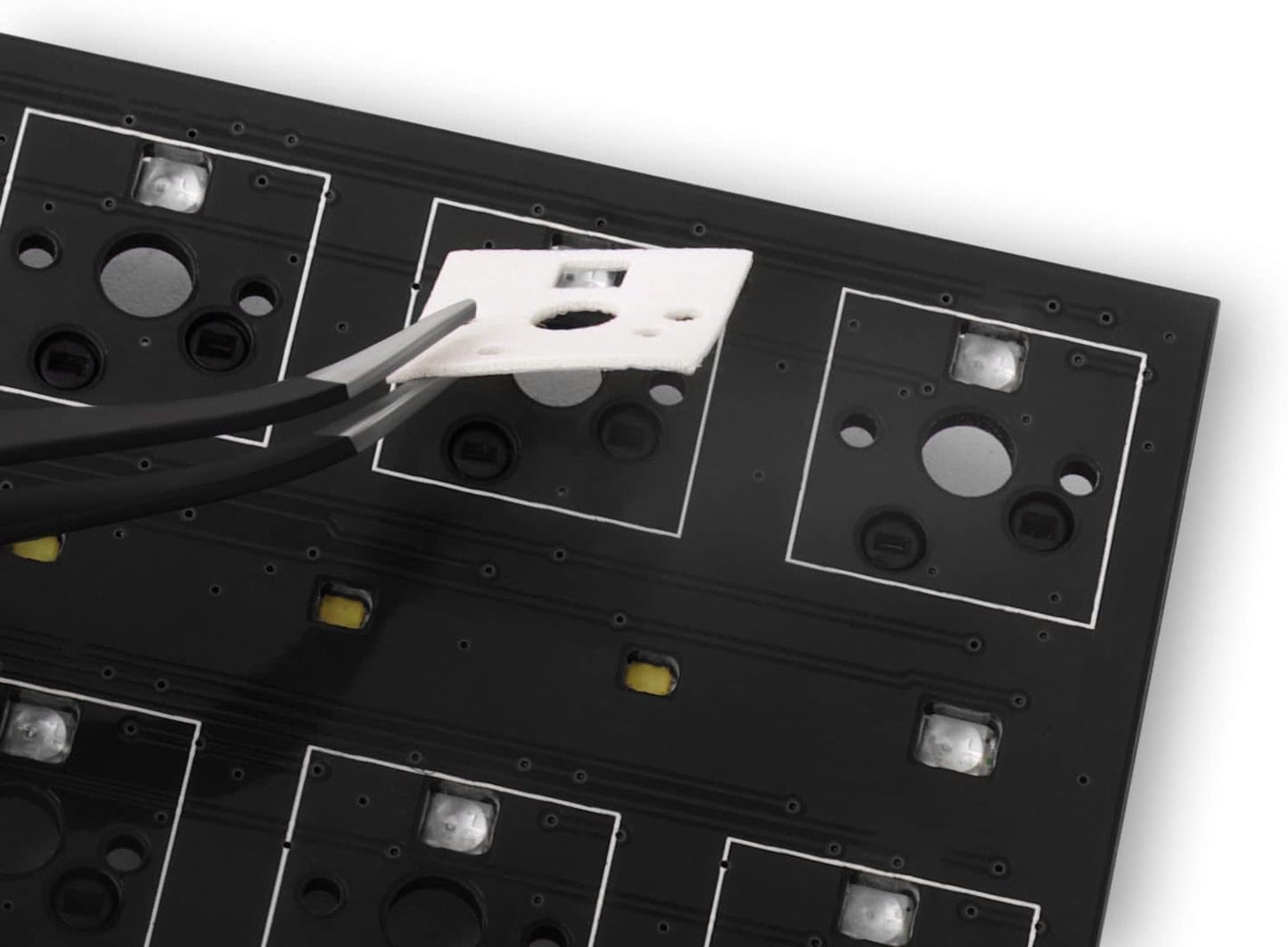 RUNJRX Keyboard PE Switch Pads 0.5mm Thick for 61/64/87/100/104/108 Hot Swap 120Pcs,White