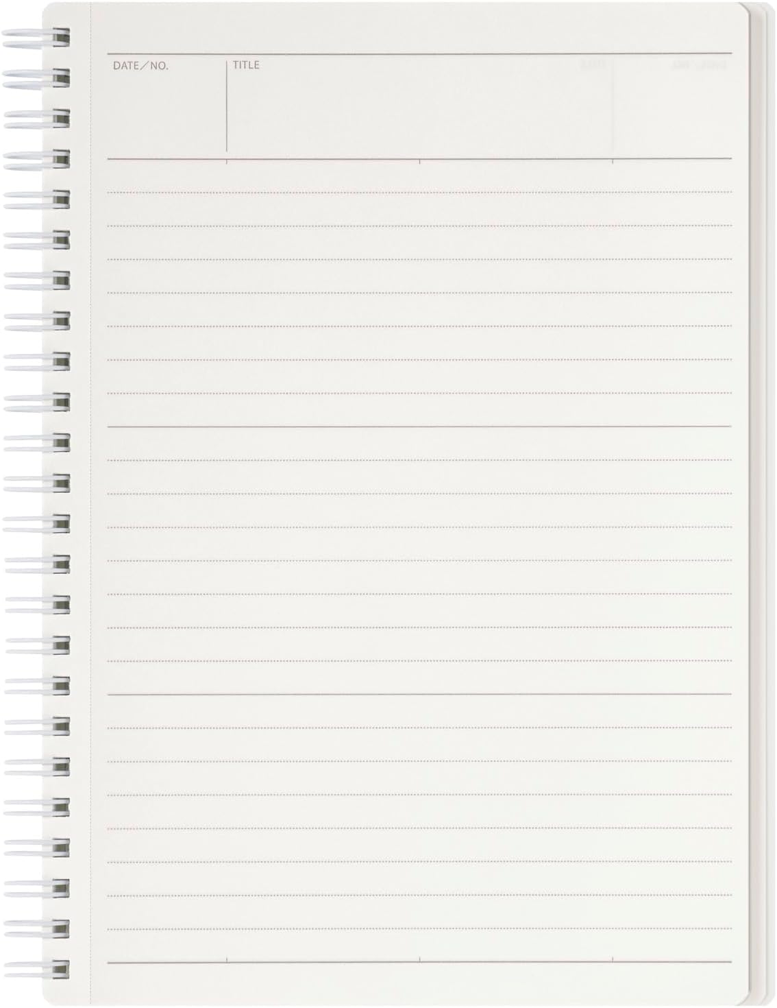Maruman Mnemosyne Lined Notebook- Vertical A5, 5.83" x 8.27", 70 Sheets / 140 Pages, 7mm College Ruled With Center Line Journal, Perforated Pages & Wire-Bound to Lay Flat, Black, Made in Japan - Colors A