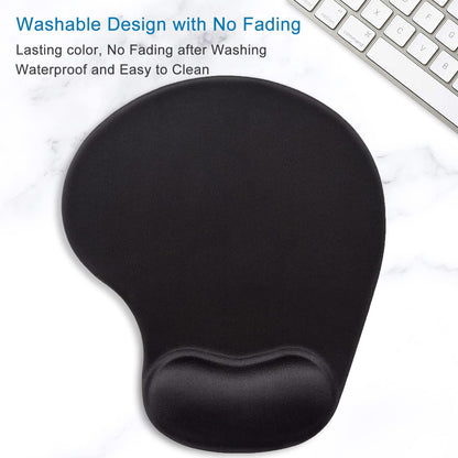 ITNRSIIET Ergonomic Mouse Pad with Gel Wrist Support Wrist Rest Smooth Surface Non-Slip PU Base Comfortable Office Supplies Pain Relief, 9.5 x 8 inches, Beach