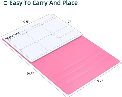 Magnetic Weekly Dry Erase Board,Portable Weekly Planner Whiteboard,Desktop Weekly Calendar White Board,to do List White Board 9.5"x7" Schedule Board Message Board for Office Home School (Black)