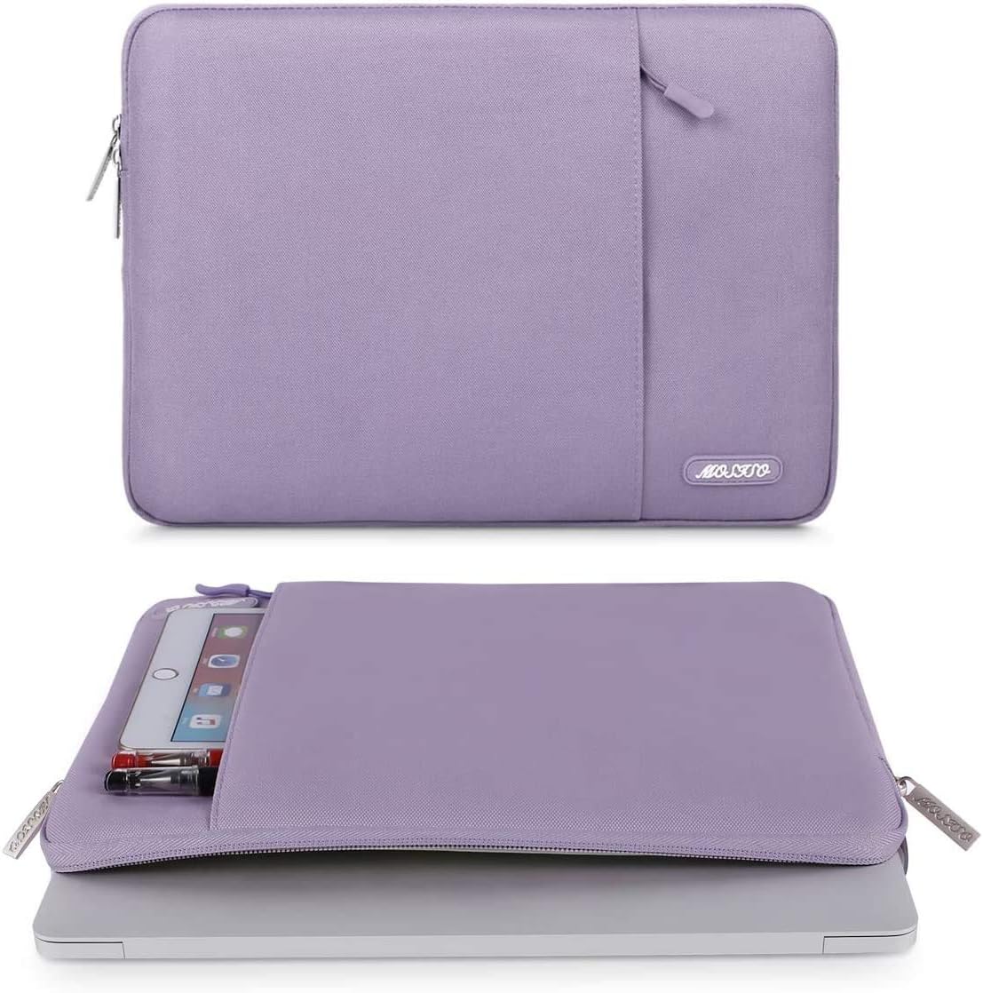 MOSISO Laptop Case 15 inch, 15 inch Laptop Sleeve Compatible with MacBook Air M5 A3448 M4 A3241 M3 A3114 M2 A2941 2026-2023, Dell XPS, Polyester Vertical Computer Sleeve Bag with Pocket, Black - Colors B