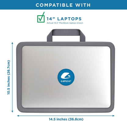 LAPGEAR Compact Lap Desk – Fits Up to 14″ Laptops – Charcoal – Style No. 43105