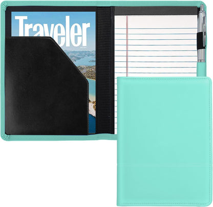 Padfolio/Portfolio Binder, Mini Padfolio Portfolio Binder 5 x 8 Legal Writing Pad, A5 Document Organizer Folder for Men Women, Black