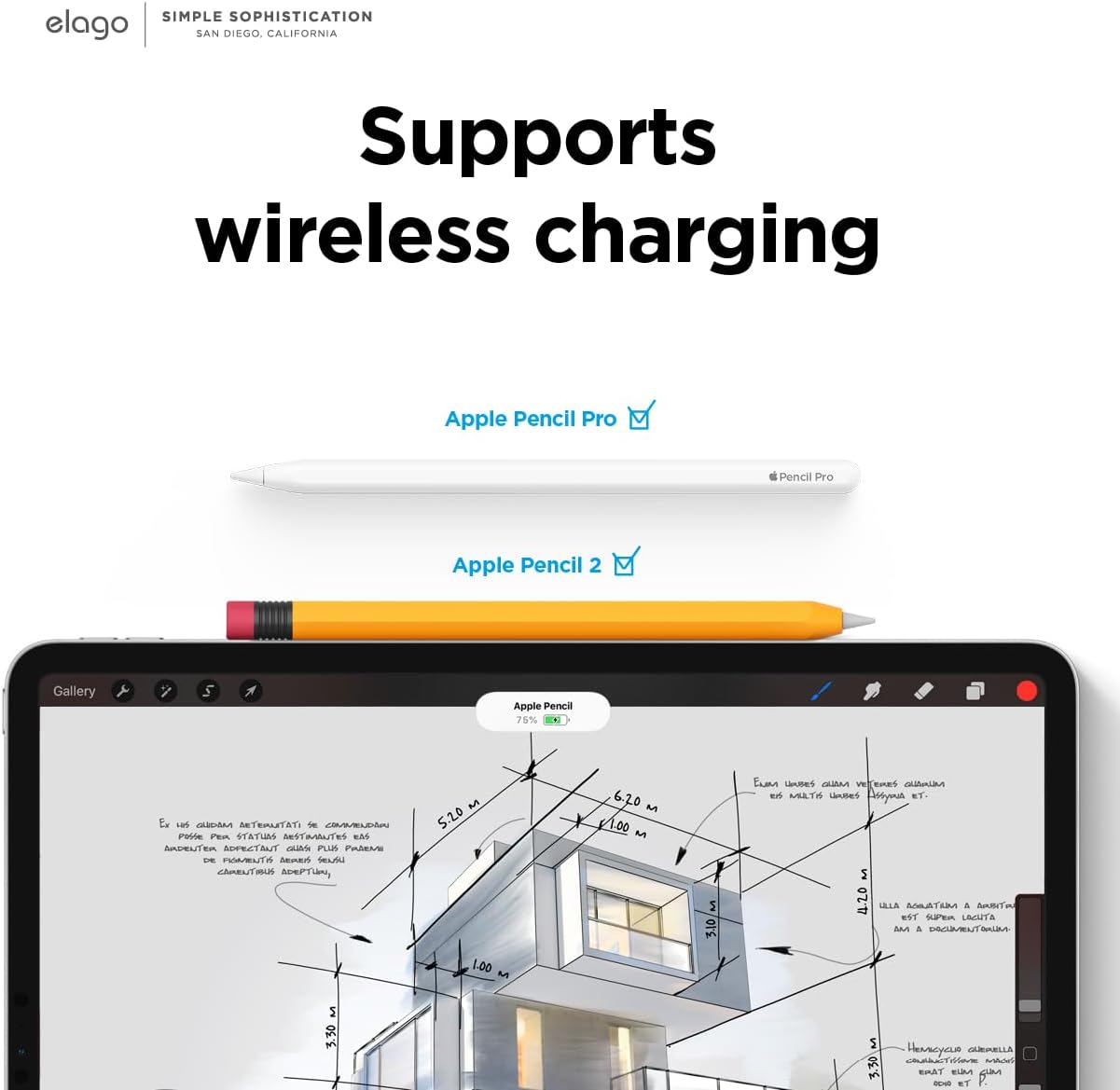 elago Compatible with Apple Pencil Pro Case & Apple Pencil 2nd Generation Case, Compatible with Magnetic Charging, Double Tap, Squeeze, Haptic (Must Read Installation Instructions) [Lovely Pink]