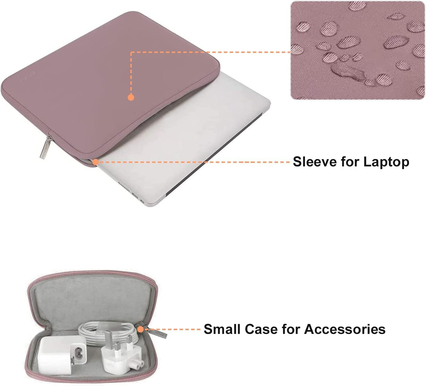 MOSISO Laptop Case 13.3 inch, 13-13.3 inch Laptop Sleeve Bag Compatible with MacBook Air/Pro 13/Pro 14 M5 M4 M3 M2 M1, HP Dell ASUS Lenovo, Neoprene Computer Sleeve Bag with Small Case, Baby Pink - Colors B