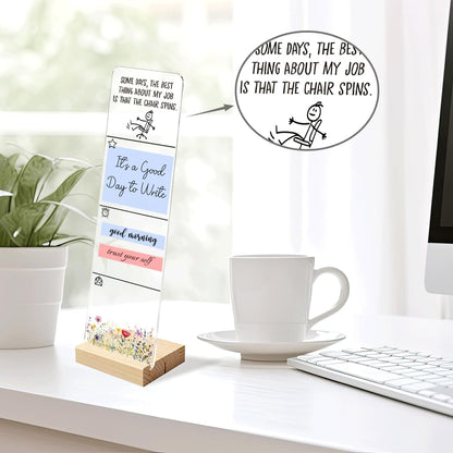 Sticky Note Holder Acrylic Monitor Memo Board Desk Organizers and Accessories Desk Decor Post It Note Holder with 200Pcs Sticky Notes Funny Sarcastic Office Positive Desk Sign