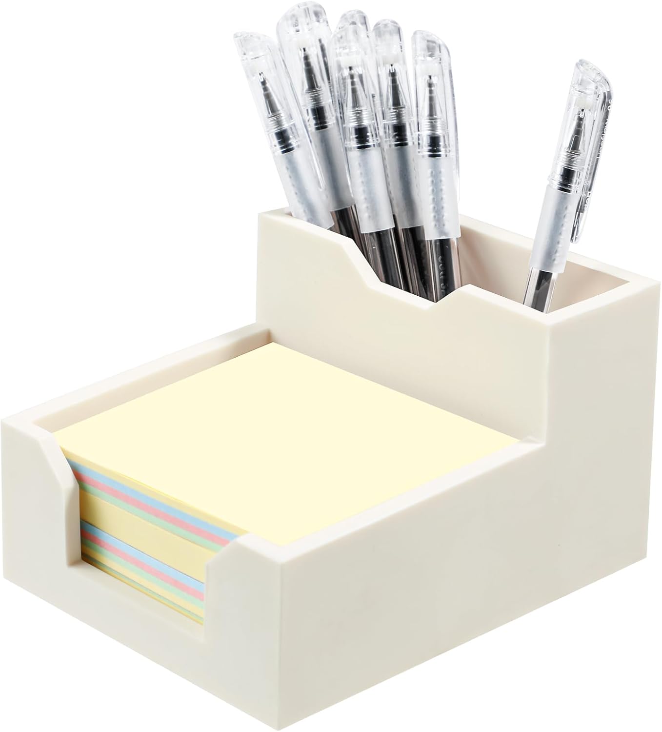 Kamehame Black Sticky Note Holder, Silicone Memo Holder with Pen or Card Slots, Sticky Note Dispenser, Fits 3x3 Inches Sticky Notes