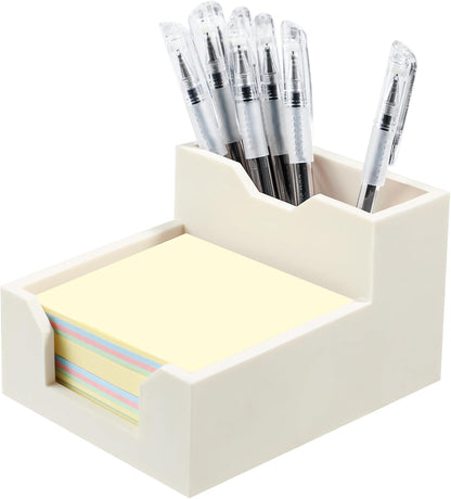 Kamehame Black Sticky Note Holder, Silicone Memo Holder with Pen or Card Slots, Sticky Note Dispenser, Fits 3x3 Inches Sticky Notes
