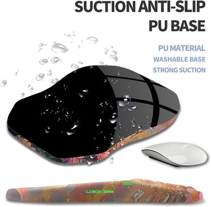Ergonomic Raised Mouse Pad Wrist Support with Bilateral Slope Memory Foam Mousepad for Wrist Rest and Carpal Tunnel Pain Relief 11.8x7.9〃 Black