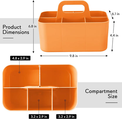 Tiawudi 2 Pack Caddy Organizer with Handle, Portable Plastic Caddy, Storage Organization for Cleaning, Bath, Makeup, Art, Craft, Stationery, Classroom and Office, Tote Organizer