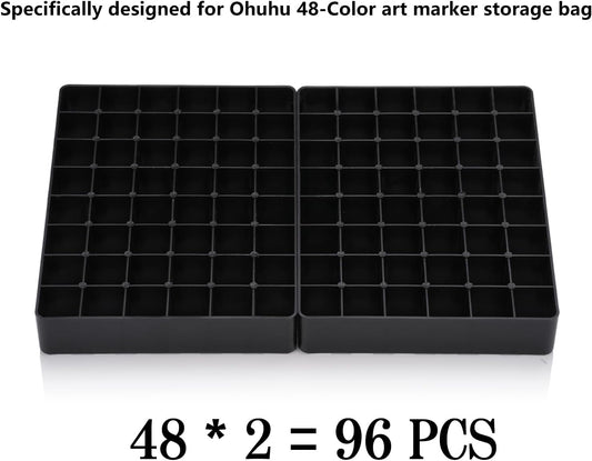 Marker Organizer Insert Compatible with Ohuhu 216 Color Marker Case,36 * 6 Separate Base for Mark Pen(Black),Keeps Markers Neat & Secure