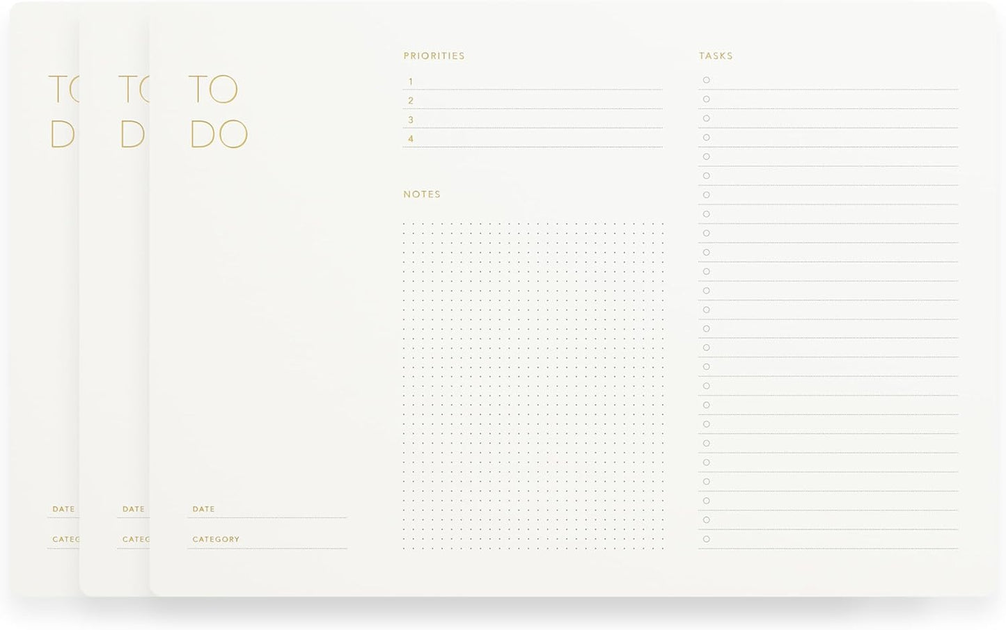 Pinesman - Elegant To Do List Notepad with Mouse Pad Feature, 11.22" x 7.87", 50 Tear-Off Sheets, Gold Foiled, Daily Planning, Eco-friendly To Do List Planner, FSC™ Certified To Do List Notebook for Work