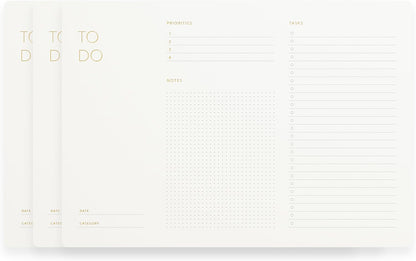 Pinesman - Elegant To Do List Notepad with Mouse Pad Feature, 11.22" x 7.87", 50 Tear-Off Sheets, Gold Foiled, Daily Planning, Eco-friendly To Do List Planner, FSC™ Certified To Do List Notebook for Work