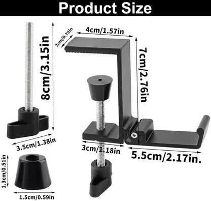 JAKO Headphone Stand for Desk, Aluminum Alloy Foldable Headphone Holder - Headset Stand Hook Mount, PC Gaming Headset Holder Under Desk Clamp for Office, Computer, Student Class Table, Handmade Table