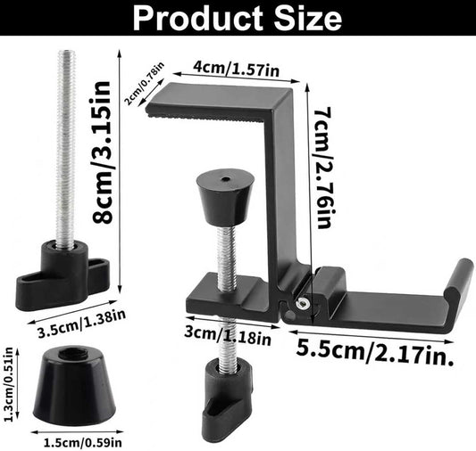 JAKO Headphone Stand for Desk, Aluminum Alloy Foldable Headphone Holder - Headset Stand Hook Mount, PC Gaming Headset Holder Under Desk Clamp for Office, Computer, Student Class Table, Handmade Table