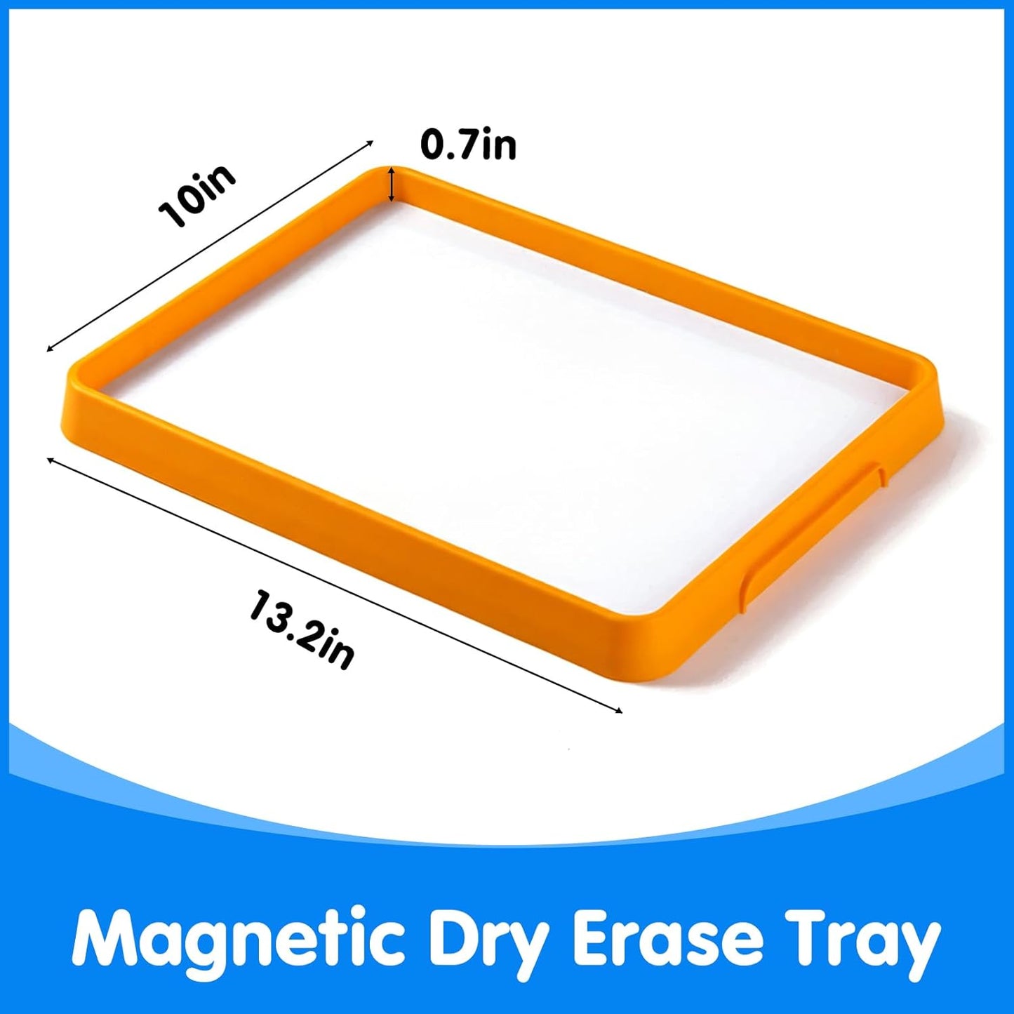 Magnetic Board for Kids – 13.2" X 10" - Magnetic Dry Erase Tray | Stackable Magnetic Tray for Classroom, Home, Travel & Preschool Learning (Cyan)