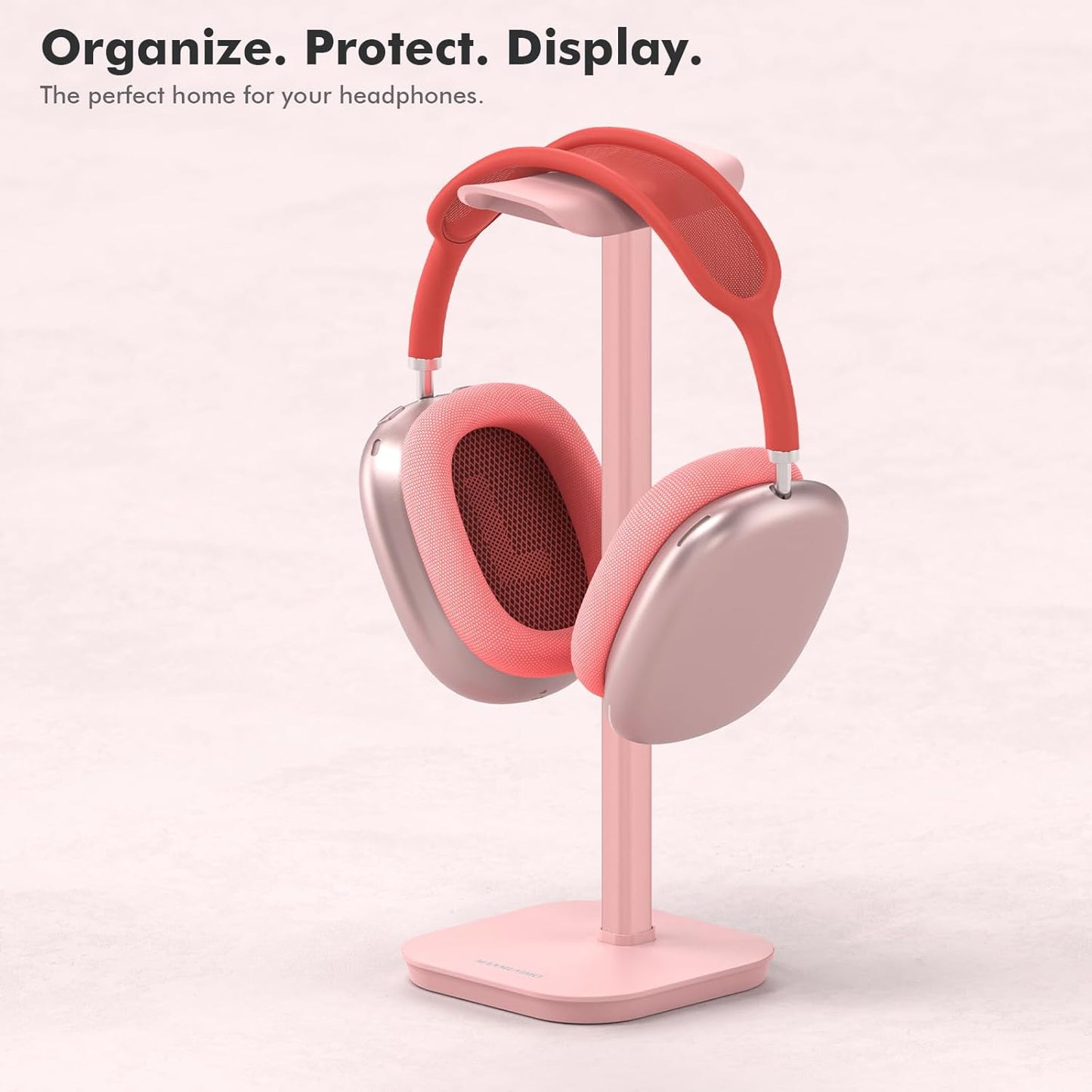 Headphone Stand, Desktop Headset Holder Heavy Base Desk Earphone Stand Aluminum Gaming Headset Hanger Rack Compatible with AirPods Max, AirPods Pro, Sony, Beats, Bose, Razer (White)